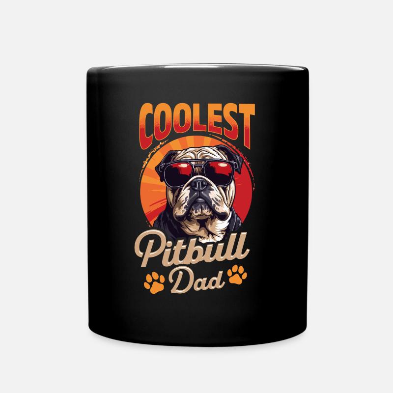 Amateur de bouledogue anglais britannique Papa bouledogue le plus cool - Mug uni - noir