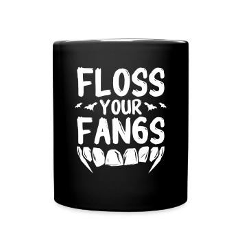 Passez la soie dentaire Dentiste Fangs Halloween - Mug uni - noir - Devant