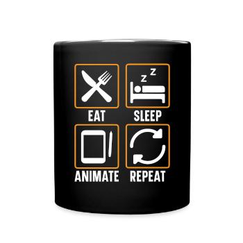3D-Animator Animieren von Keyframes, Rendern von Animationen - Tasse einfarbig - Schwarz - Vorne