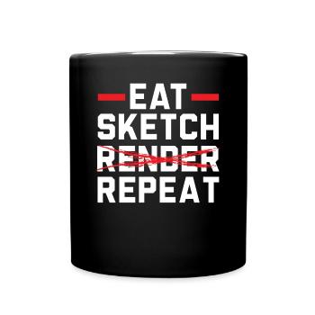 3D-Animator Animieren von Keyframes, Rendern von Animationen - Tasse einfarbig - Schwarz - Vorne