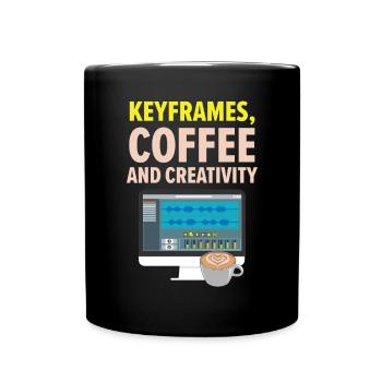 3D-Animator Animieren von Keyframes, Rendern von Animationen - Tasse einfarbig - Schwarz - Vorne