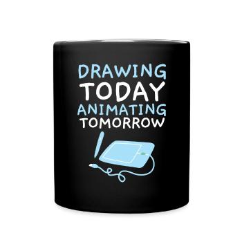 3D-Animator Animieren von Keyframes, Rendern von Animationen - Tasse einfarbig - Schwarz - Vorne