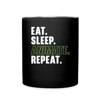 3D-Animator Animieren von Keyframes, Rendern von Animationen - Tasse einfarbig - Schwarz - Vorne
