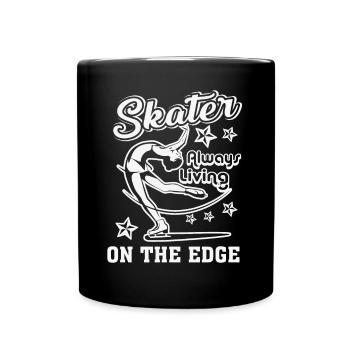 Figure Skating Figure Skater Living on the Edge - Full Colour Mug - black - Front