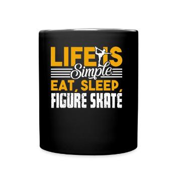 Figure Skating Eat Sleep Figure Skating - Full Colour Mug - black - Front