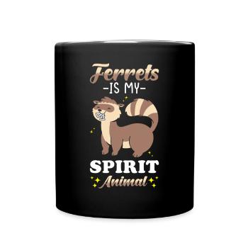 Ferret gift for ferret owners - Full Colour Mug - black - Front