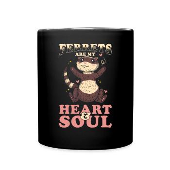 Ferret gift for ferret owners - Full Colour Mug - black - Front