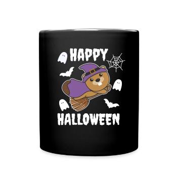 Castor Joyeux Halloween Sorcière Enfants Sorcière Costume de Sorcière - Mug uni - noir - Devant