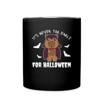 Capybara es ist nie zu früh für Halloween Vampir - Tasse einfarbig - Schwarz - Vorne