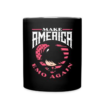 Emoticon Make America Emo Again Emocore Aesthetic - Tasse einfarbig - Schwarz - Vorne