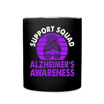 Support Squad Alzheimer's Awareness Month Purple - Full Colour Mug - black - Front