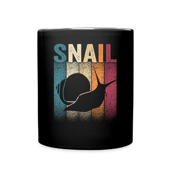 Snail Lover Retro Snail Owner Sluggish - Full Colour Mug - black - Front