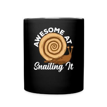 Snail Lover Snailing It Sluggish Running Jogging - Full Colour Mug - black - Front