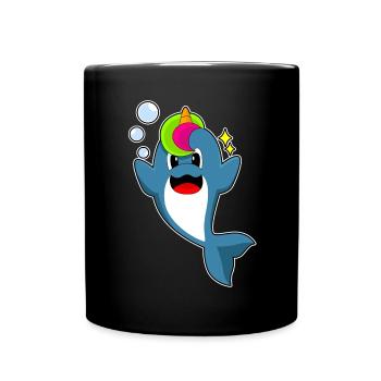 Dolphin Unicorn - Full Colour Mug - black - Front