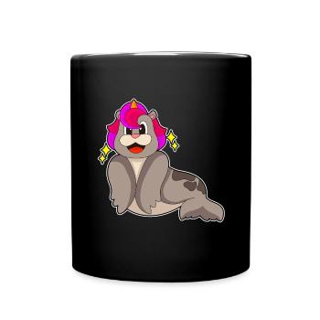 Licorne de phoque - Mug uni - noir - Devant