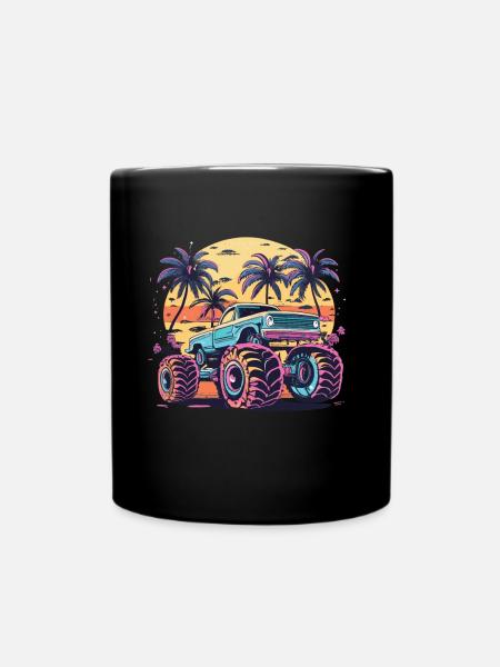 Monster Truck Monster Trucks Monster Truck Kids - Full Colour Mug - black
