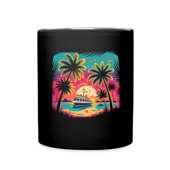 powerboat boat sports boat yacht boat owner - Full Colour Mug - black - Front