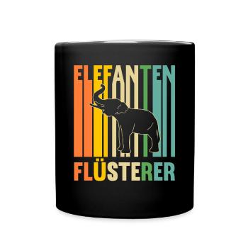 Elefant Elefanten - Tasse einfarbig - Schwarz - Vorne