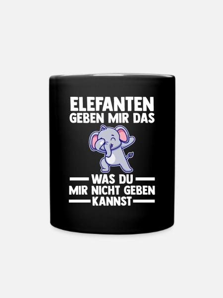 Elefant Elefanten - Tasse einfarbig - Schwarz