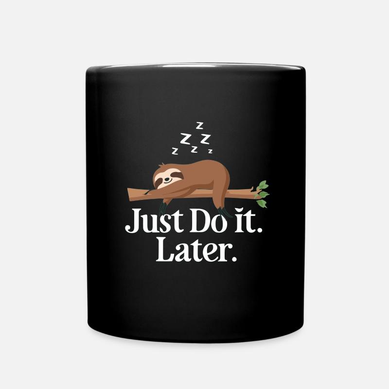 Sloth Sloth Sayings Sloth Baby Relax - Full Colour Mug - black