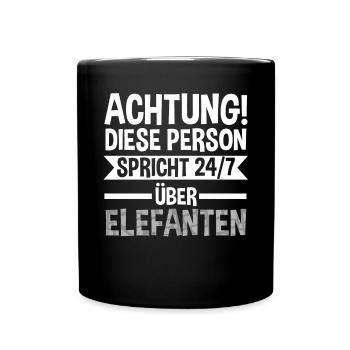 Elefant Elefanten - Tasse einfarbig - Schwarz - Vorne