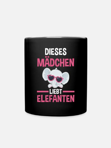 Elefant Elefanten - Tasse einfarbig - Schwarz
