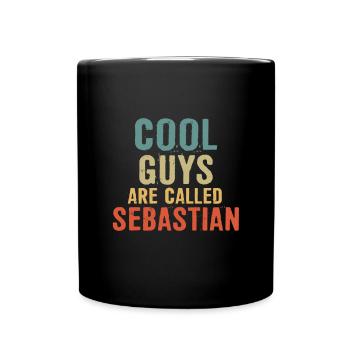 Cool guys are called Sebastian - Tasse einfarbig - Schwarz - Vorne