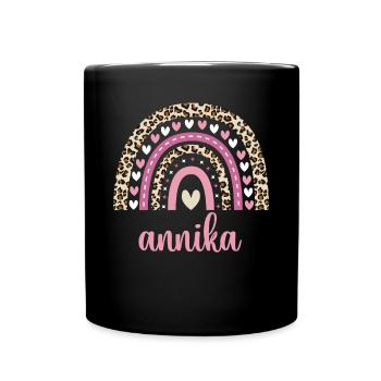 Annika Regenbogen Name Geburtstag Annika - Tasse einfarbig - Schwarz - Vorne