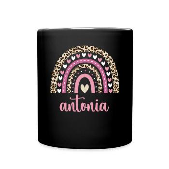 Antonia Regenbogen Name Geburtstag Antonia - Tasse einfarbig - Schwarz - Vorne