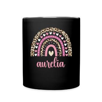 Aurelia Regenbogen Name Geburtstag Aurelia - Tasse einfarbig - Schwarz - Vorne