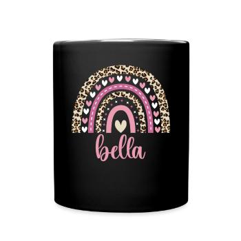 Bella Regenbogen Name Geburtstag Bella - Tasse einfarbig - Schwarz - Vorne