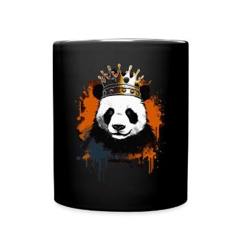 Panda With Crown - Full Colour Mug - black - Front