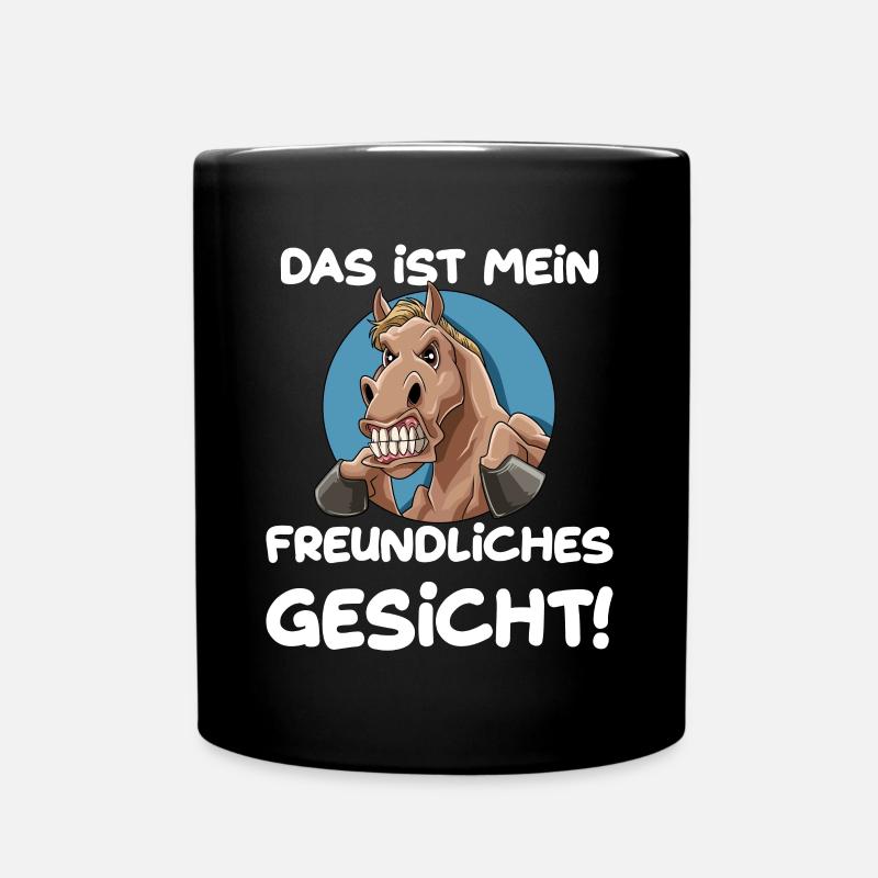 Das ist mein freundliches Gesicht Pferd - Tasse einfarbig - Schwarz