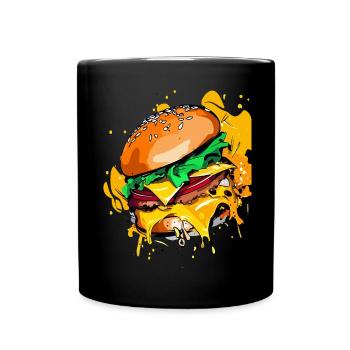 Burger au fromage supplémentaire Cheeseburge - Mug uni - noir - Devant
