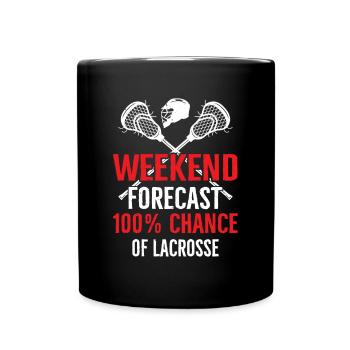 Prévisions de week-end 100% de chance de crosse - Lacross - Mug uni - noir - Devant