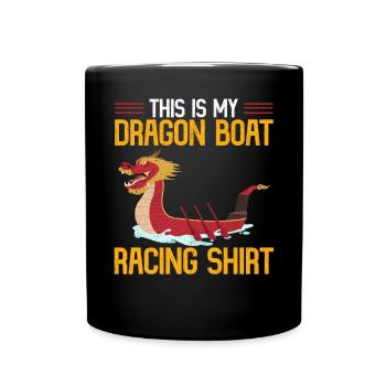 Lustige Dies ist mein Drachenboot Rennen Shirt Pad - Tasse einfarbig - Schwarz - Vorne