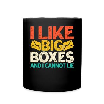 Briefträger Postbote - Tasse einfarbig - Schwarz - Vorne