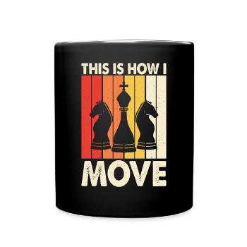 Schach - Tasse einfarbig - Schwarz - Vorne