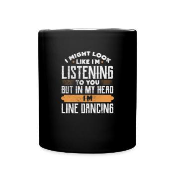 Danse en ligne - Mug uni - noir - Devant