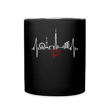 Tokyo Skyline Heartbeat Japan Heart I Love Tokyo - Full Colour Mug - black - Front