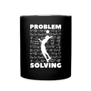 Problem Solving Men School Volleyball Coach Spiker - Full Colour Mug - black - Front