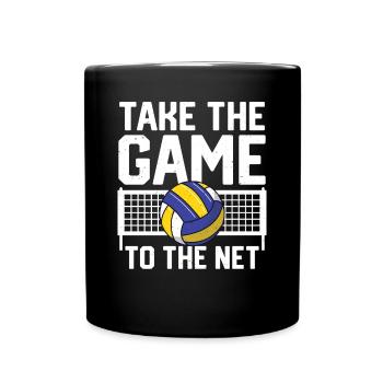 Prenez le jeu sur le net drôle de joueur de volleyball s - Mug uni - noir - Devant