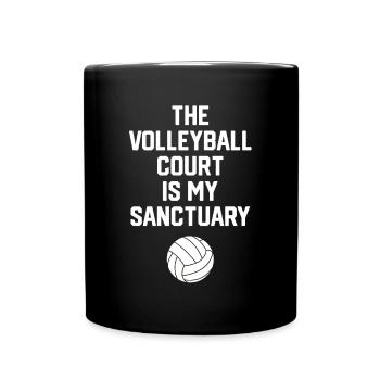 Spiker Setter BLocker The Volleyball Court Is My S - Full Colour Mug - black - Front