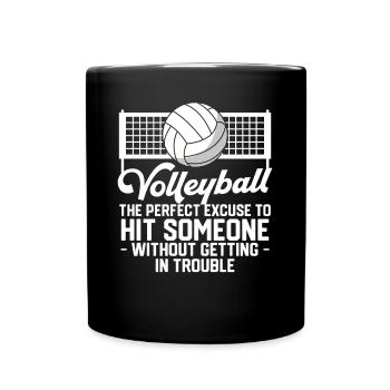 Volleyball drôle L’excuse parfaite pour frapper quelqu’un - Mug uni - noir - Devant