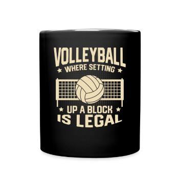 Spiker Funny Volleyball Où Mettre En Place Un Bloc I - Mug uni - noir - Devant