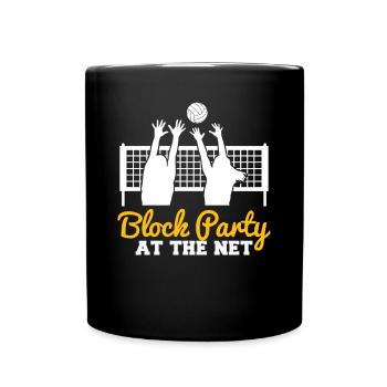 Women Block Party At The Net Volleyball Players Bl - Tasse einfarbig - Schwarz - Vorne