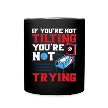 Pinball Machine Arcade Game Classic Video Game - Full Colour Mug - black - Front