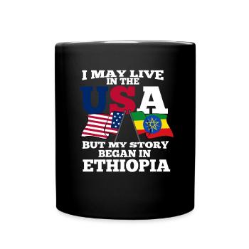 Ethiopia Usa - Full Colour Mug - black - Front