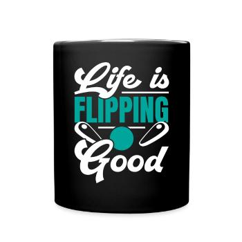 Pinball Machine Arcade Game Classic Video Game - Full Colour Mug - black - Front