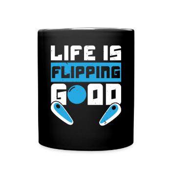 Pinball Machine Arcade Game Classic Video Game - Full Colour Mug - black - Front